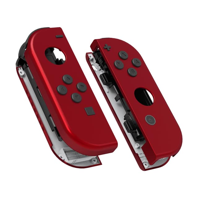 🎮🔴 eXtremeRate Joycon Shell & Tasten, Matt DIY-Ersatz Gehäuse Grips Skin Hülle & Knöpfe Buttons Umbau Set für Nintendo Switch/Switch OLED Joycon Controller-Rot