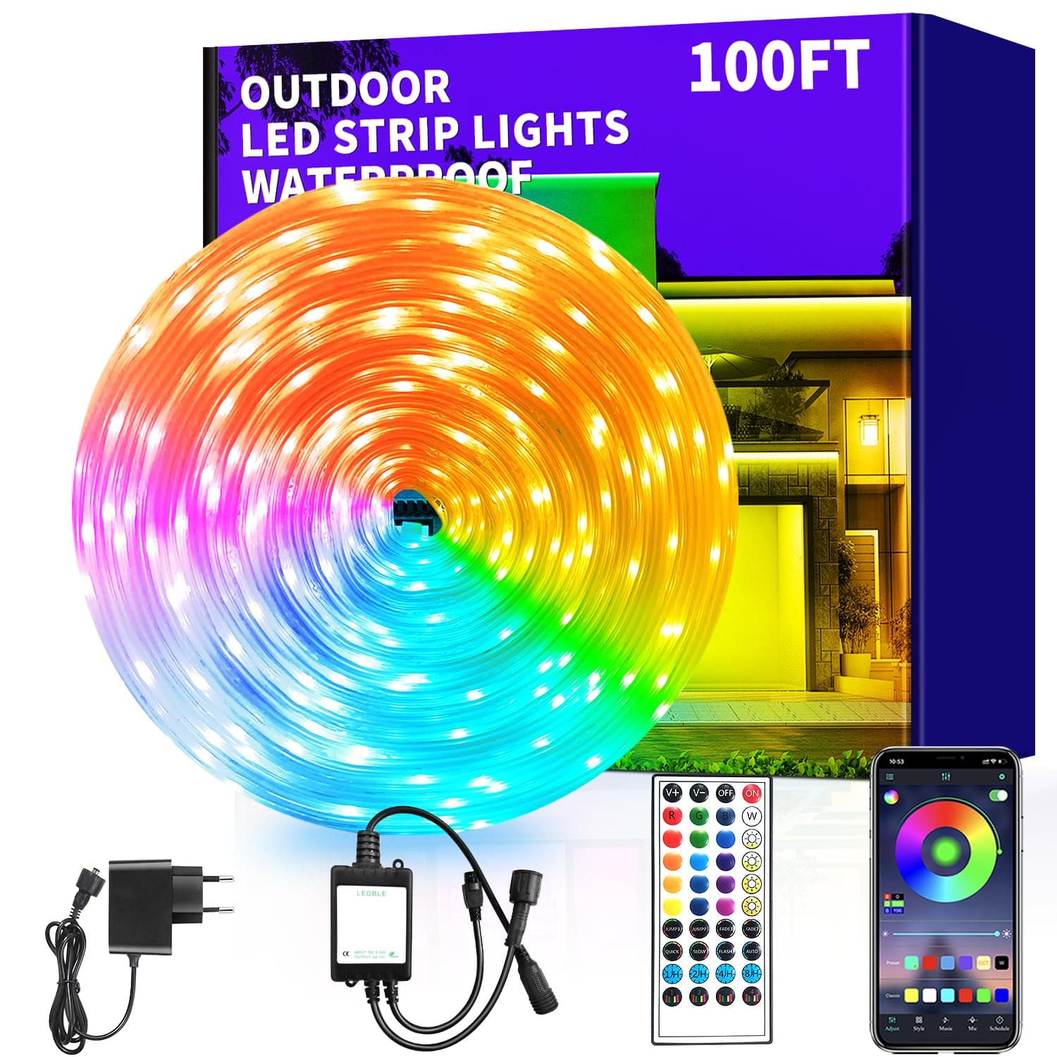 🌟 Vimeepro 30M LED Strip IP68 Outdoor LED Band Wasserdicht mit Fernbedienung/APP Steuerung
