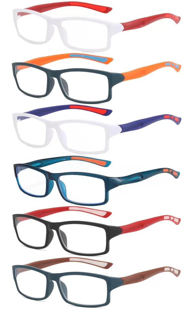 Eyglajdd Sport Lesebrille 6er Pack 6 Farben Mischen 4.0 Dioptrien 😎📚