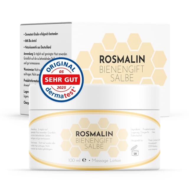 🐝💆‍♂️ Rosmalin® Bienengiftsalbe hochdosiert - Lotion zur Massage 100 ml