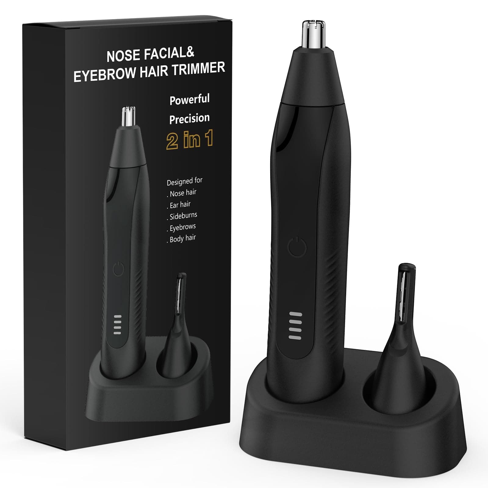 🌟 Profi 2-in-1 Nasenhaartrimmer und Augenbrauentrimmer - Wiederaufladbar & schmerzfrei!