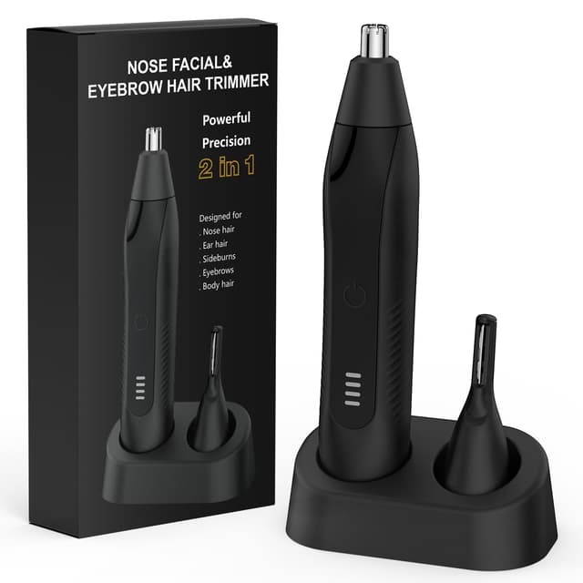 🌟 Profi 2-in-1 Nasenhaartrimmer und Augenbrauentrimmer - Wiederaufladbar & schmerzfrei!
