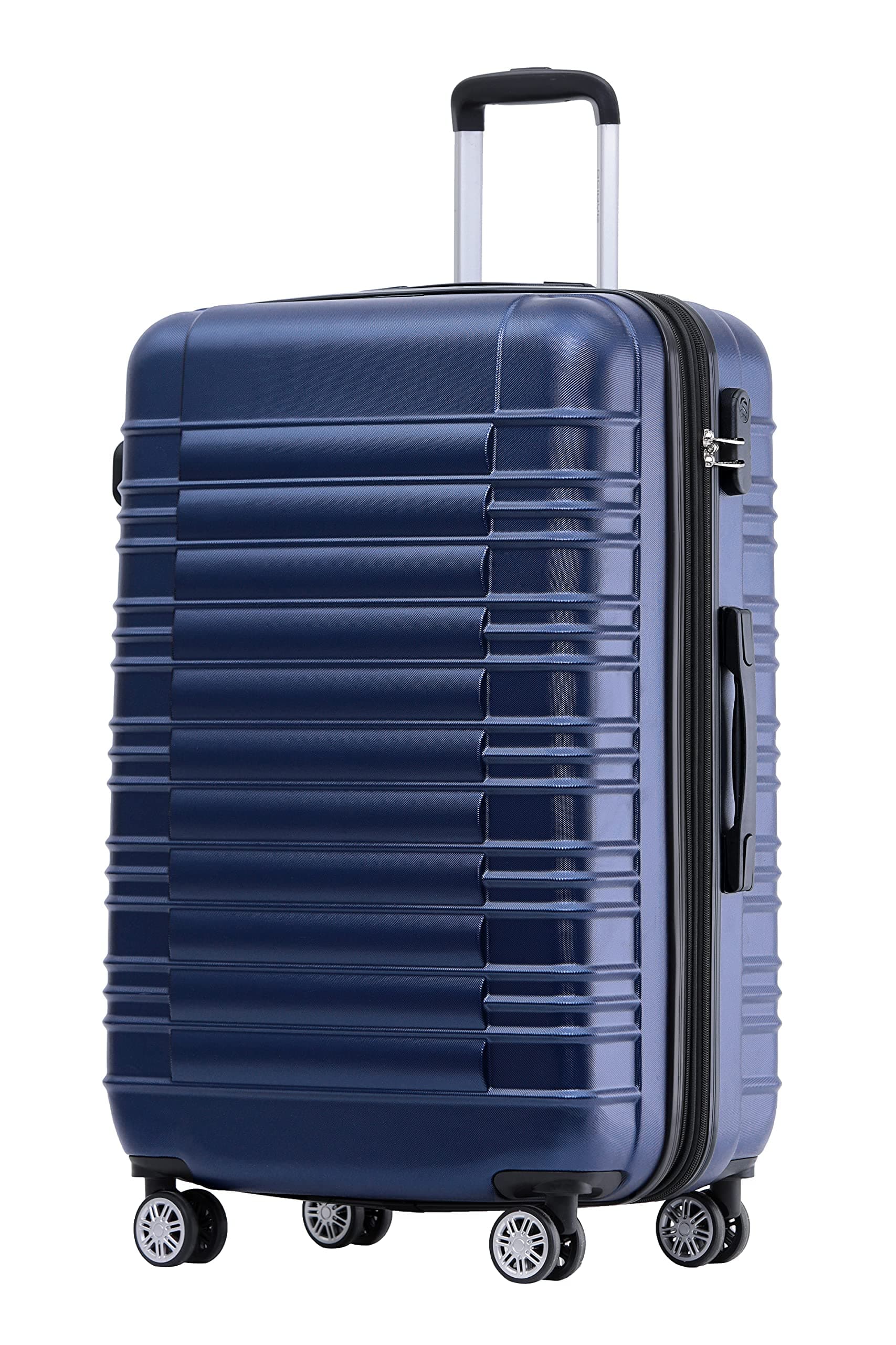 🧳 BEIBYE 2088 Zwillingsrollen Reisekoffer Koffer Trolleys Hartschale M-L-XL-Set (Dunkelblau, M)