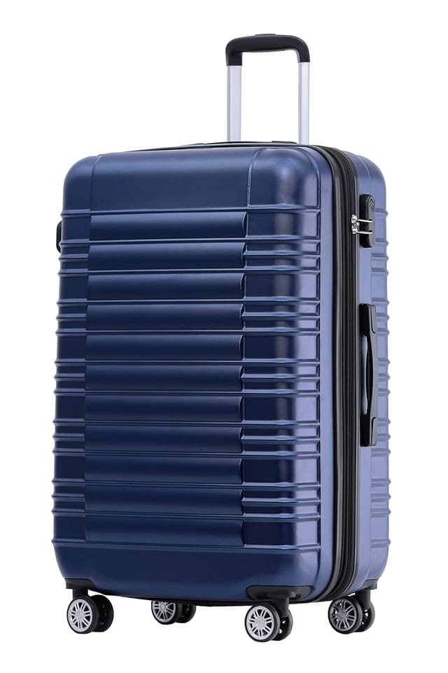 🧳 BEIBYE 2088 Zwillingsrollen Reisekoffer Koffer Trolleys Hartschale M-L-XL-Set (Dunkelblau, M)