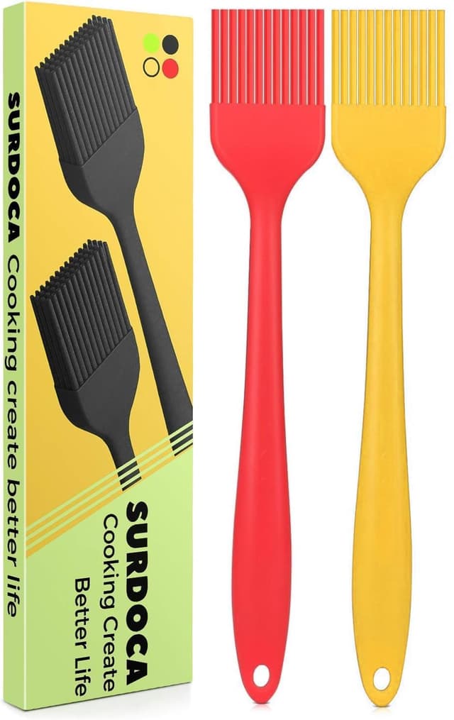 SURDOCA Backpinsel Silikonpinsel Küchenpinsel - 2PCs 8.2" BPA-freies Silikon 🏆🏆🏆