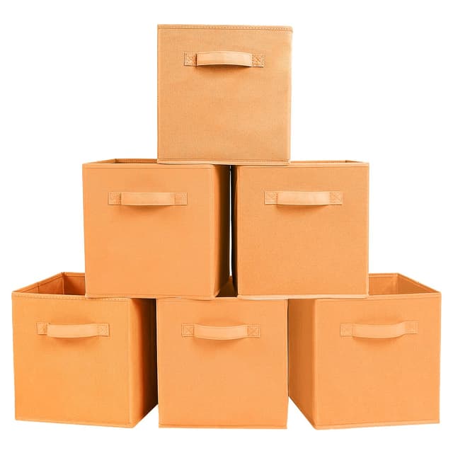 🧡 Powerking Aufbewahrungsbox, 6 Stück, Faltbare Aufbewahrungswürfel, Orange