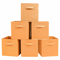 🧡 Powerking Aufbewahrungsbox, 6 Stück, Faltbare Aufbewahrungswürfel, Orange