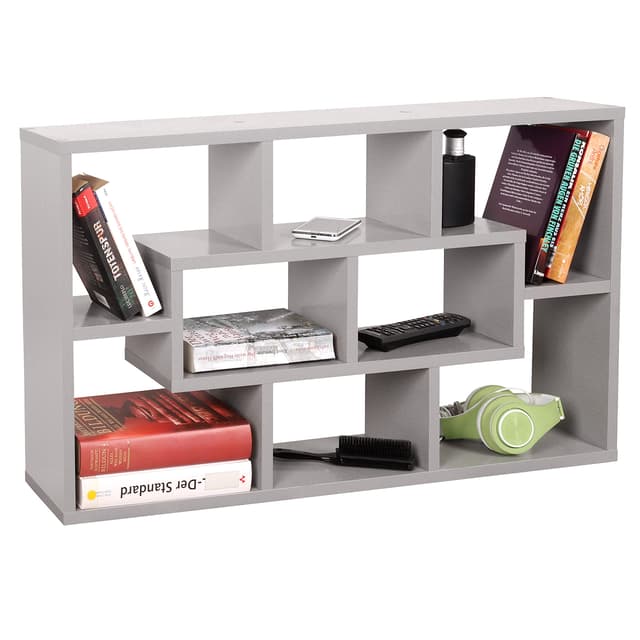 📚🌟 RICOO Schweberegal Wandregal WM050-PL | Grau Holz | Modernes Design | Vielseitig einsetzbar