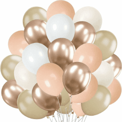 Luftballons Beige Weiß, 60 Stück 12 Zoll Metallic Champagner Gold Helium Ballon Aprikose Weißsand Nude Latex Ballons