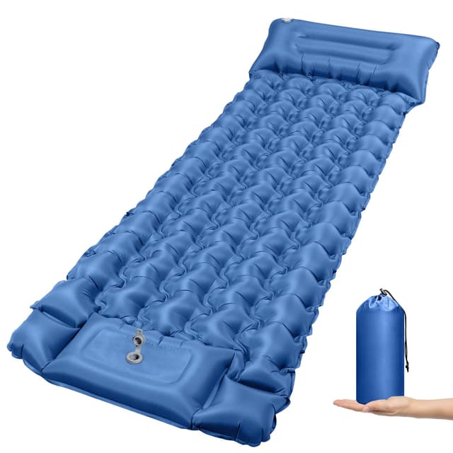 JEMULICE Isomatte Selbstaufblasend mit Kissen 🏕️ Ultraleicht & Wasserdicht