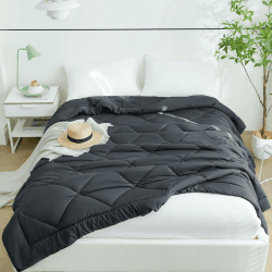 CozyLux Sommerdecke 220x240 - Leichte, atmungsaktive Bettdecke in Grau 220x240 cm