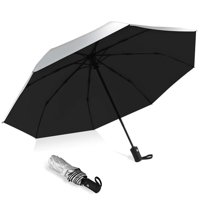 HEXSOLID 46 Zoll Regenschirm Groß UV Schirm UPF 50+ Automatik Sturmfest Winddicht Wasserdicht