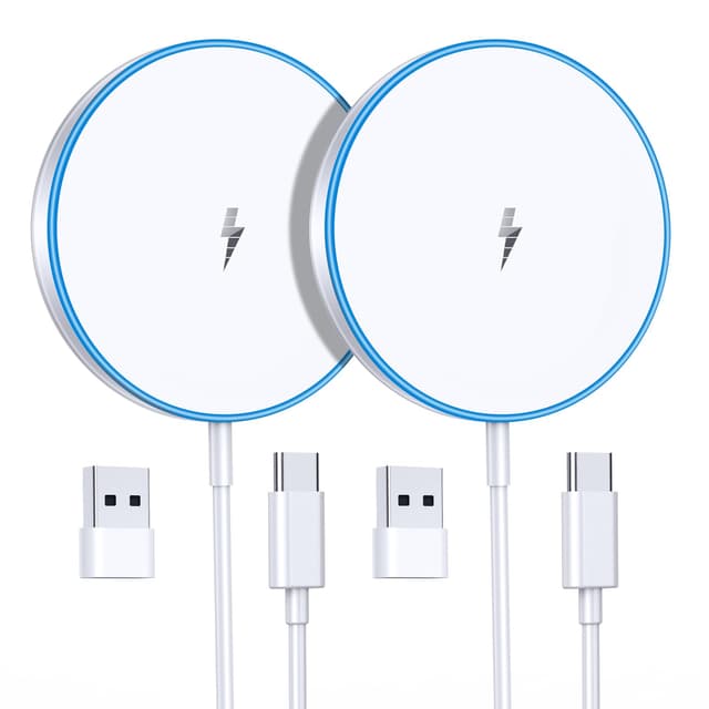 🔋📱 Mag-Safe Ladegerät Wireless Charger iPhone (2 Stück) - 15W Schnell induktive Ladestation