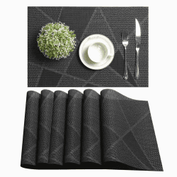 🌟 LAPONO Platzsets Abwaschbar 6er Set - Multifunktionale Tischsets in Grau