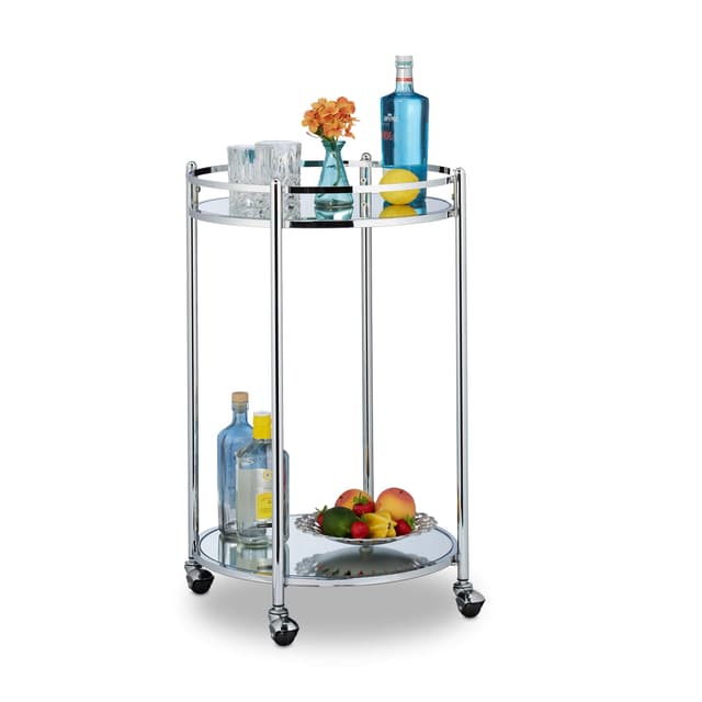 🌟 Angebot: Servierwagen rund mit verspiegelten Ablagen 🌟