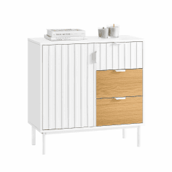 🌟 SoBuy Küchenschrank Sideboard Schrank Buffet Aufbewahrungsschrank Kommode Weiß-Natur BHT ca. 75x76x35cm FSB91-WN Angebot! 🌟