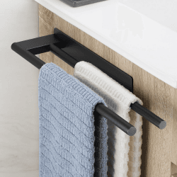 🛁🧴 OETAMS Handtuchhalter Ohne Bohren Schwarz Matt - Doppelter Handtuchstange Deal 🧴🛁