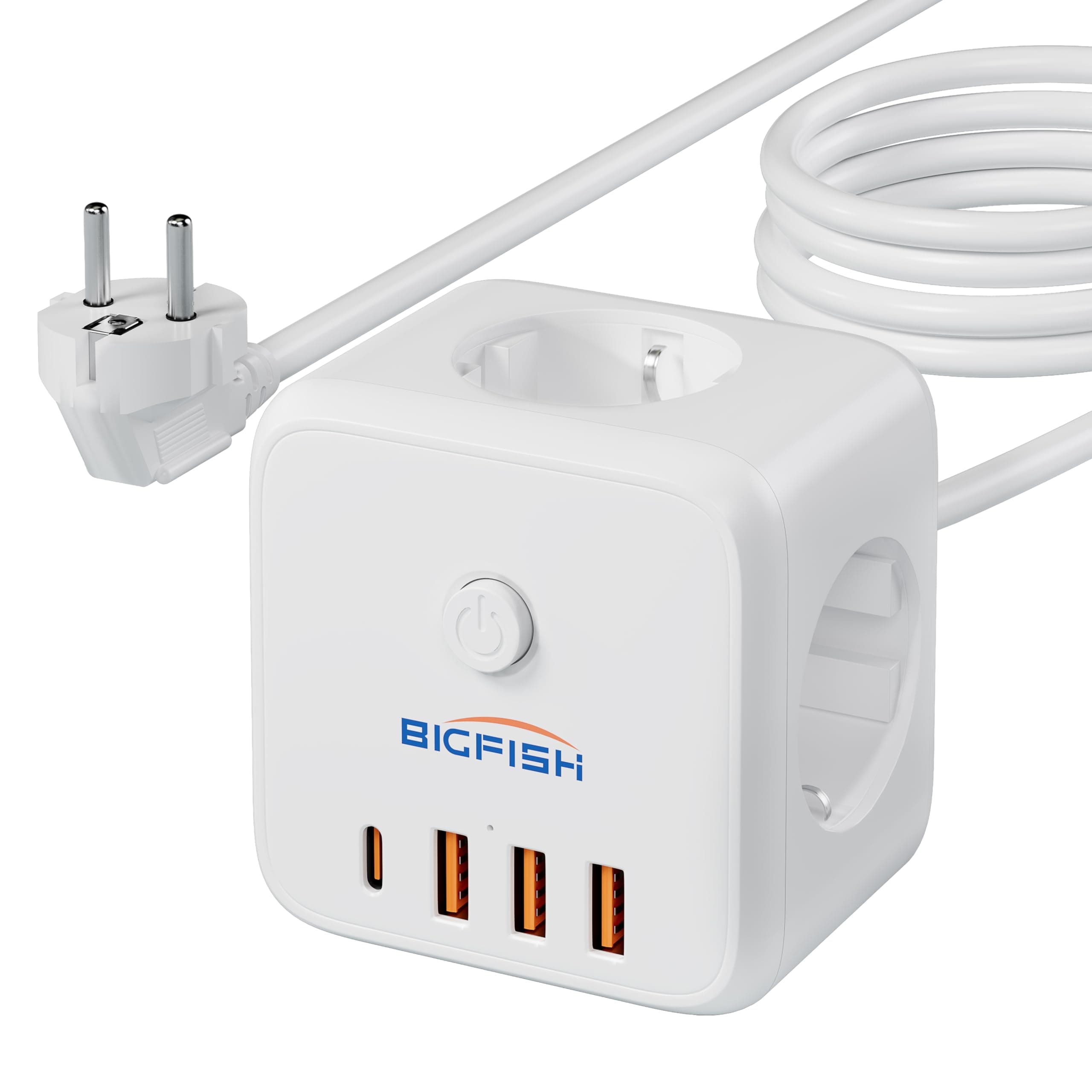 🔌🔋 Bigfish 3 Fach Steckdosenleiste mit USB C & 4 USB 🏠🏢