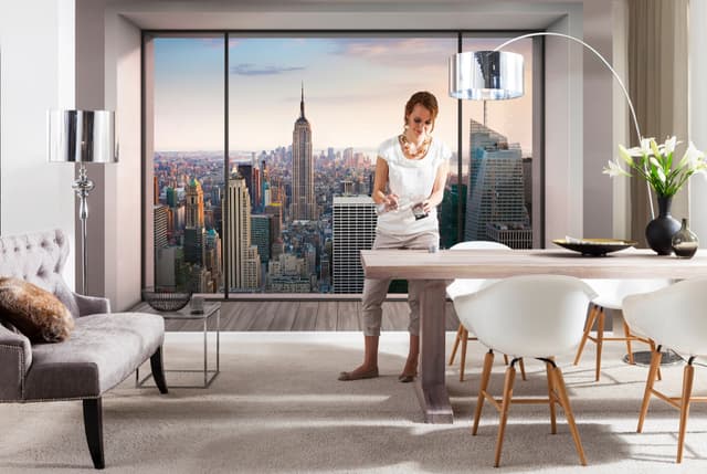 🌆 Komar Fototapete PENTHOUSE 368 x 254 cm | New York Skyline Schlafzimmer Wohnzimmer Manhatten