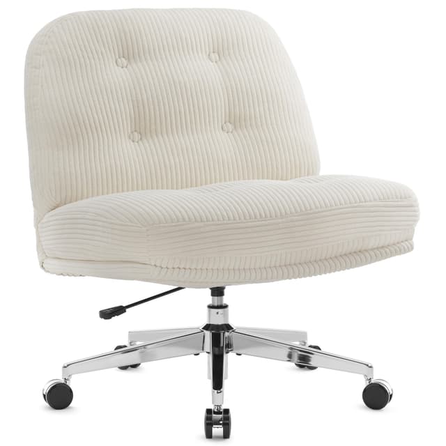 🪑 IWMH Bürostuhl ohne Armlehnen aus Kordsamt | Ergonomischer Schreibtischstuhl 🪑