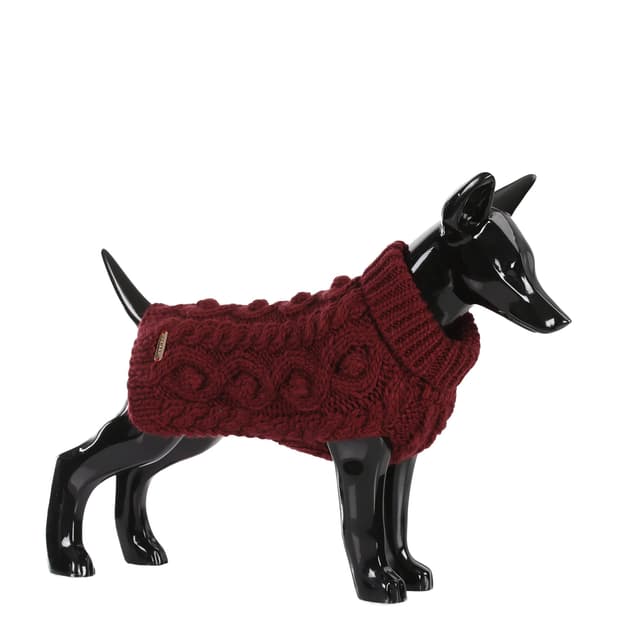 🐾 PAIKKA Handgemachter Strickpullover weinrot 35 🐶