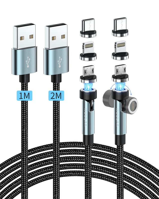 Kuulaa Magnetisches Ladekabel, 3 in 1, 360°&180° Magnetkabel 🧲📱