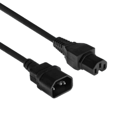 🔌 ACT Warmgerätekabel 2m C14 Stecker auf C15 Buchse, Stromkabel Verlängerung – AK5003