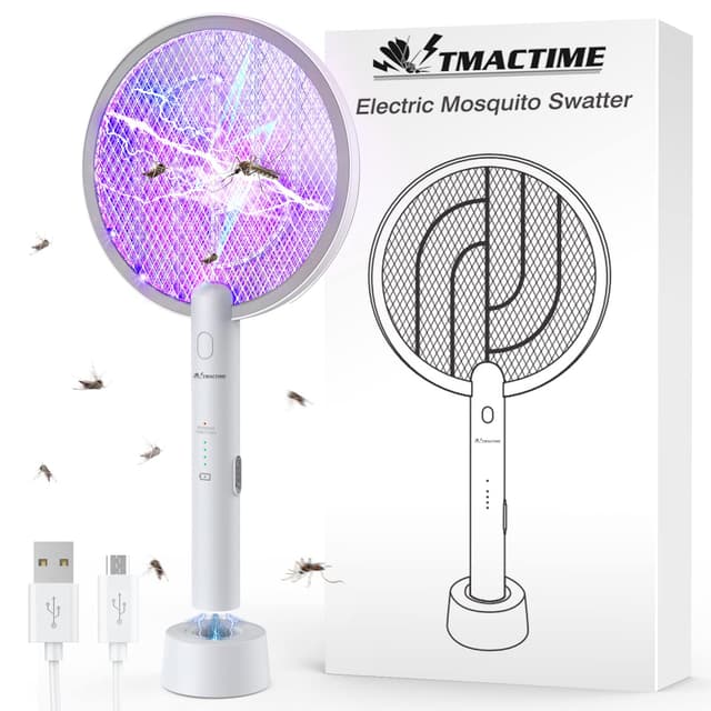 🦟🔌 TMACTIME Elektrische Fliegenklatsche 2023 - 2-in-1 Insektenvernichter und Mückenlampe 🌿🏡