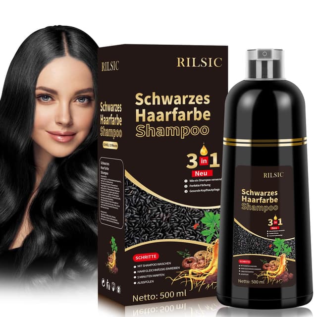 🖤🌟 Schwarzes Haarfärbeshampoo 3in1 500ml - Sonderangebot!