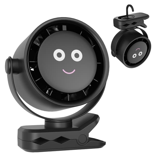 Ventilator Leise mit Clip - USB Tischventilatoren, 5 Geschwindigkeiten Tragbarer Mini Fans mit LED Display