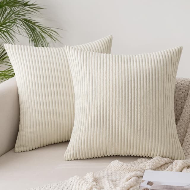 🌟 Slozzi 2er Set Kordsamt Kissenbezug Beige 50x50cm 🌟