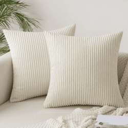 🌟 Slozzi 2er Set Kordsamt Kissenbezug Beige 50x50cm 🌟