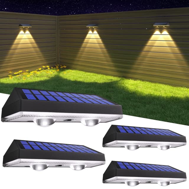🌞🌿 HAMLITE Solarlampen für Außen Garten - 4 Stücke 3000/4000/6000k 4Pack 🌿🌞