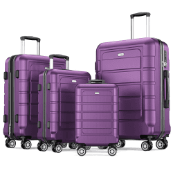 🌟 SHOWKOO Kofferset 4 Teilig Familienset Hartschale Leicht ABS+PC Erweiterbar Reisekoffer 🧳✈️