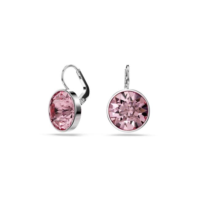 🌟 Swarovski Bella Drop-Ohrhänger: Rosane, Rhodinierte Ohrringe mit Strahlenden Swarovski Kristallen im Rundschliff! 🌸💎