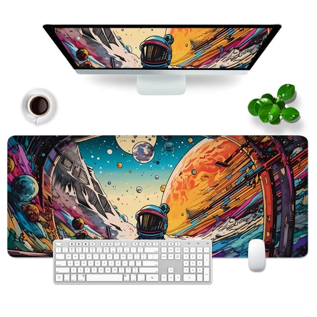 🌌 Großes 80x30cm Gaming Mousepad XL Desk Pad - Galaxie Design