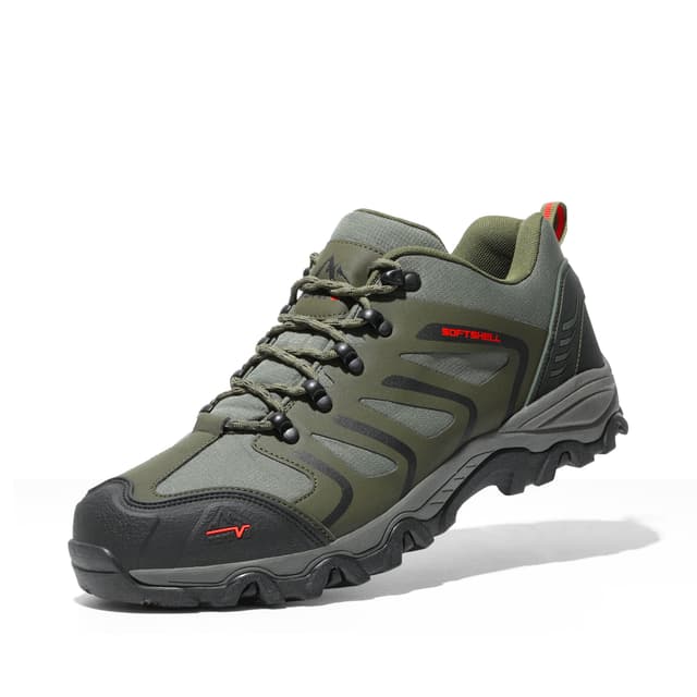 NORTIV 8 Herren Wanderschuhe 🥾🏞️ Wasserdicht Trekking Schuhe 40 EU Armee Grün Schwarz Orange