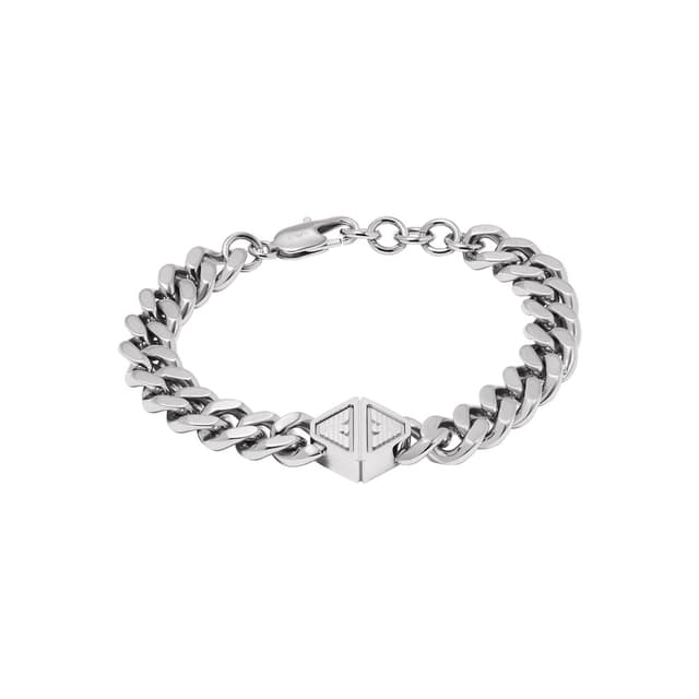 EMPORIO ARMANI Herrenarmband aus Edelstahl oder Perlen mit Karabinerverschluss Aschesilber ⌚🔥