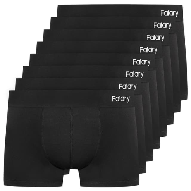🩲 FALARY Boxershorts Herren Männer Unterhosen Bio Baumwolle Men Retroshorts Unterwäsche Boxer 4er Pack 8×schwarz S Angebot