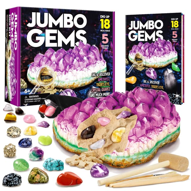 🔨🔷 Dr. Daz Mineralien Ausgrabungs-Set Jumbo Edelstein Experimentierset 🔷🔨