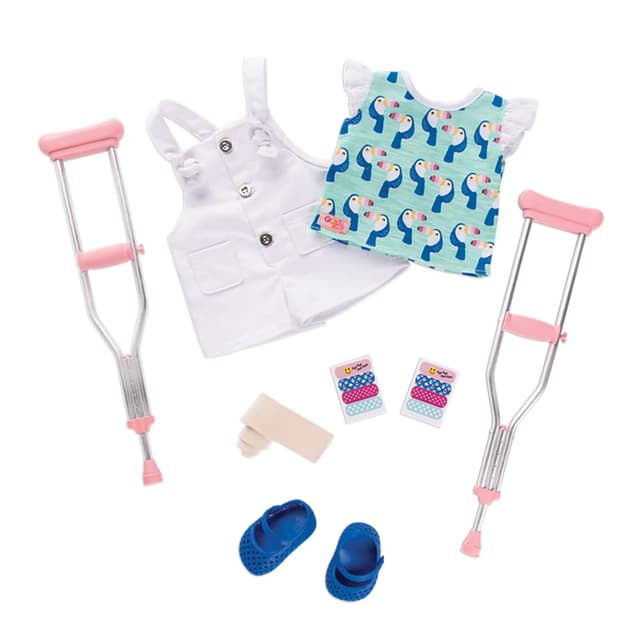 🎀 Our Generation Puppen Outfit mit Krücken, Bunt, 46 - Angebot!
