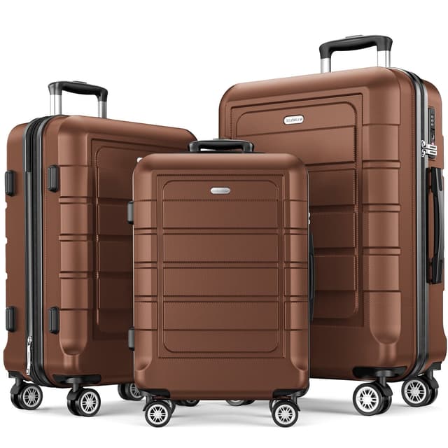 🌟 SHOWKOO Kofferset 3 Teilig Hartschale Leicht ABS+PC Erweiterbar Reisekoffer 🧳✈️