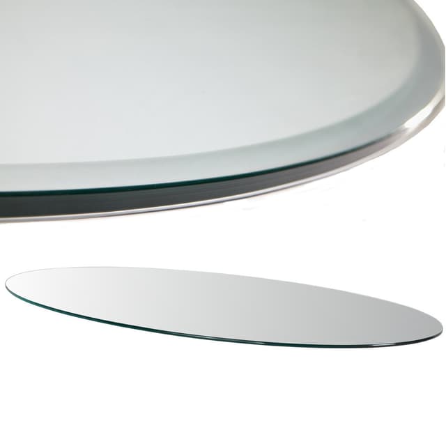 Glasplatte Oval für Kaminofen und Tischplatte