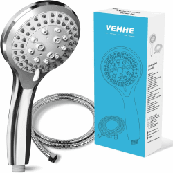 VEHHE Duschkopf mit Schlauch 1,5m, Chrome 5 Strahlarten Duschbrause 🚿