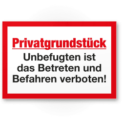 🚫🚷 Komma Security Privatgrundstück - Unbefugten Betreten Befahren verboten Schild 30 x 20 cm 🚷🚫