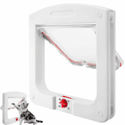 🐱🚪 Mritrit Katzentür: Katzenklappe mit 4 Wege Schloss 22×20×3cm 🚪🐾 Angebot bei HelloDeals