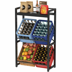 🥤🍺 Lifewit Getränkekistenregal mit Ablage für 4 Kisten, 32D x 70W x 117,3H cm Schwarz 4 Kisten Schwarz 🍺🥤