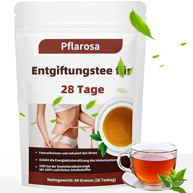 Natürlicher Detox Tee zum Abnehmen & Entgiften 🍵🌿 - 28-Tage Stoffwechsel Tee mit Lotusblatt, Cassia Samen, Weißdorn, Grüntee