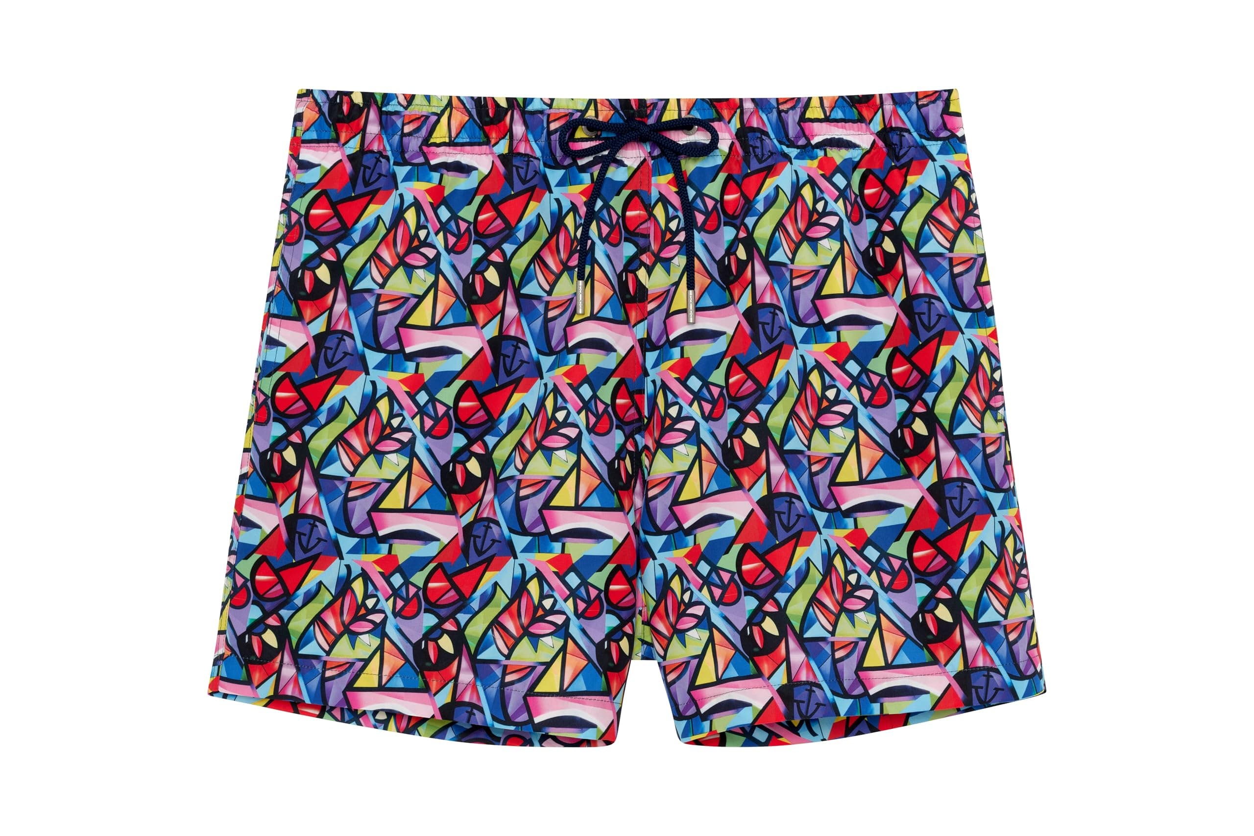 HOM Herren Badeshorts mit Mehrfarbigem Druck und Kordelzug | Idylle Kollektion