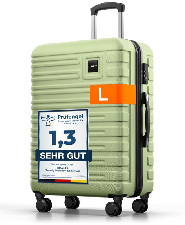 🧳 Travely Polycarbonat Koffer Groß 67cm L - 60L Innenvolumen - sehr robuster Hartschalenkoffer